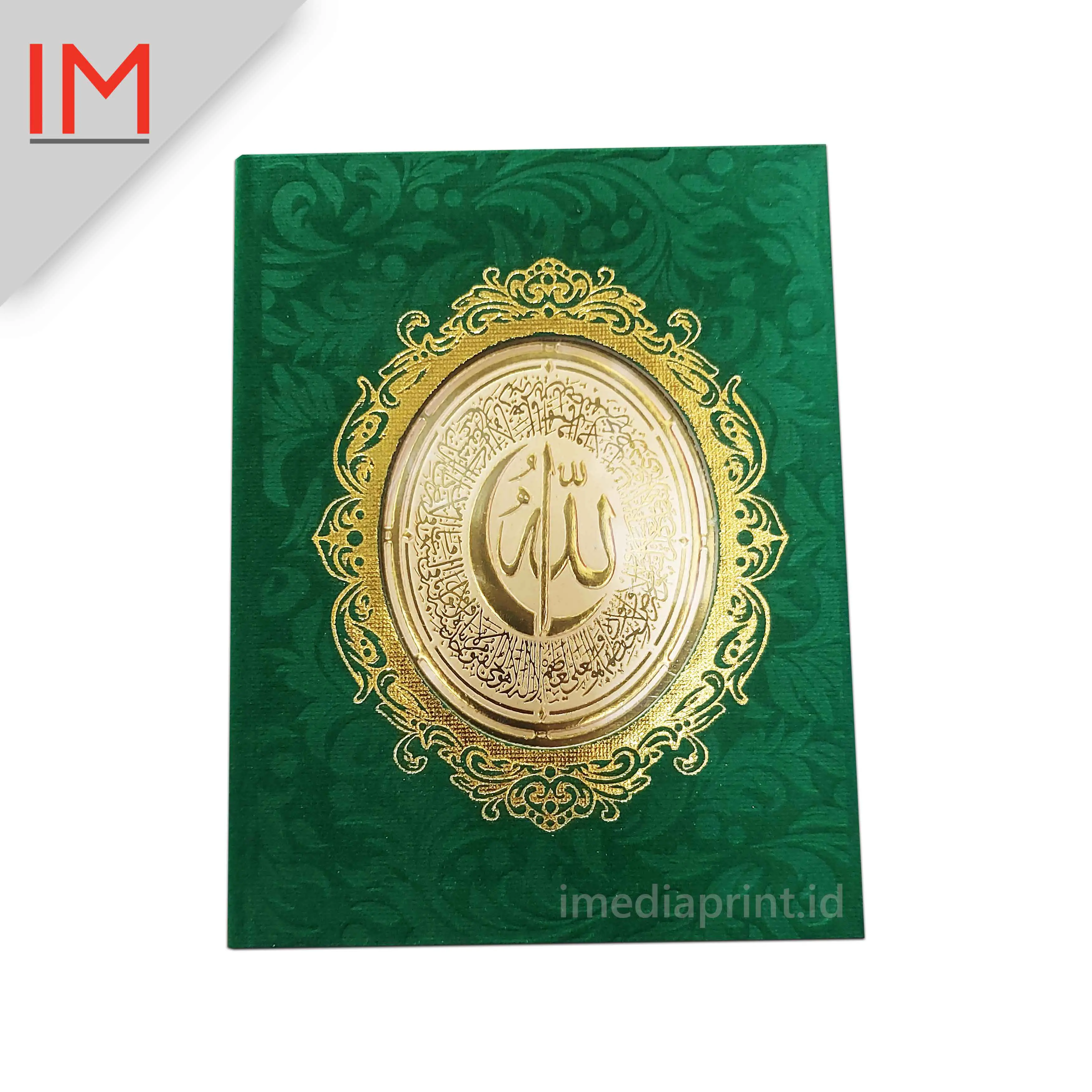 Cover Bludru Hijau - Hard Cover Yasin Premium