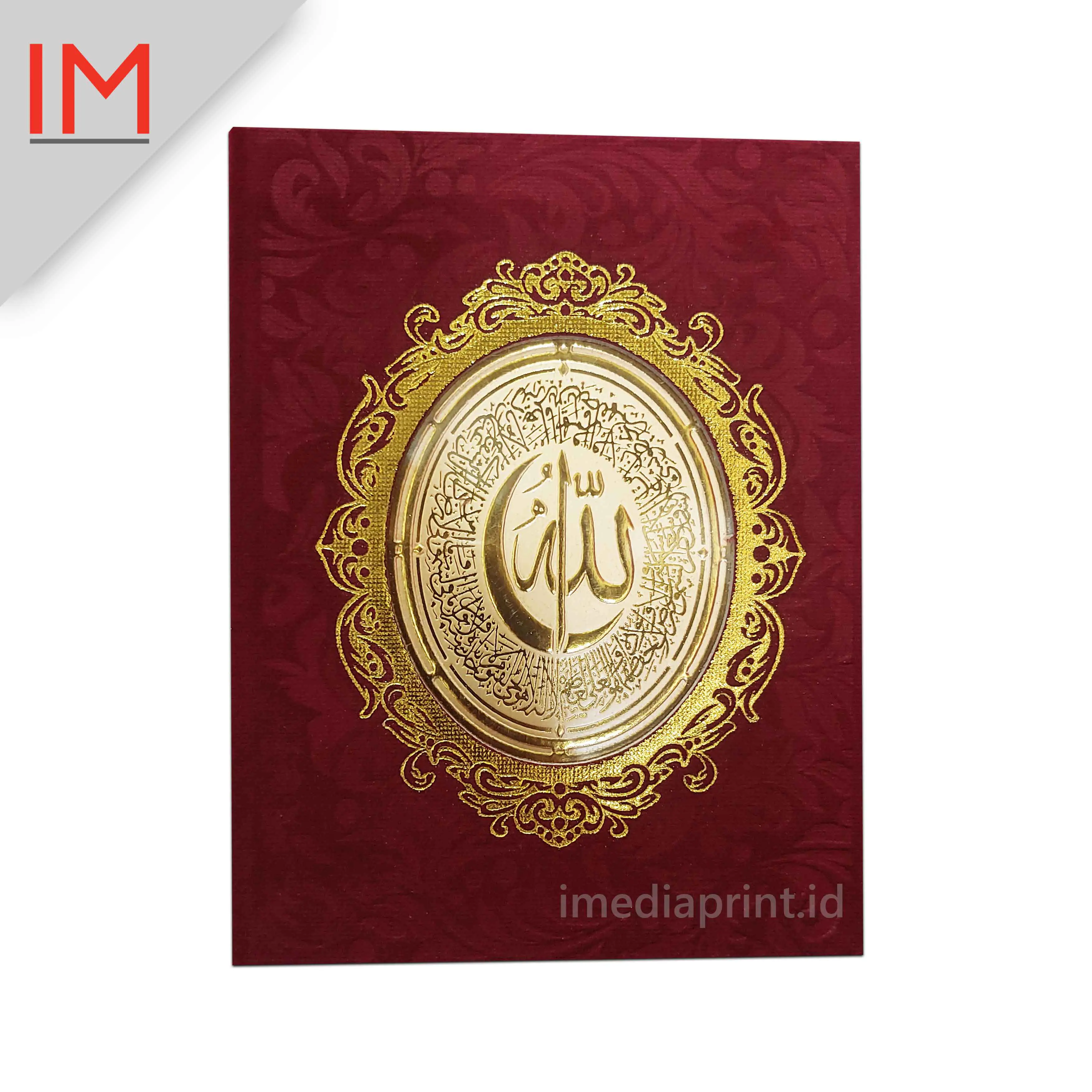 Cover Bludru Marun - Hard Cover Yasin Premium